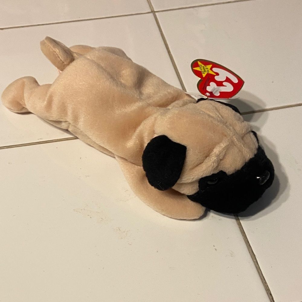 TY Beanie Baby Pugsly Plush Pug Dog Toy 1996, 1NN - Picture 3 of 3